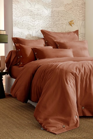 Housse de couette en percale de coton 120 fils/cm² Perrine - Tomette