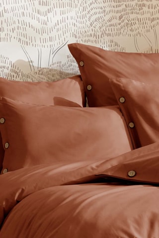 Housse de couette en percale de coton 120 fils/cm² Perrine - Tomette
