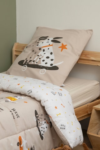 Ensemble couvre-lit en coton 57 fils/cm² Isidore - Beige