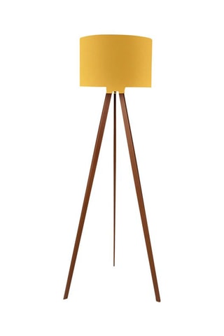 Lampadaire trépied - Moutarde et marron