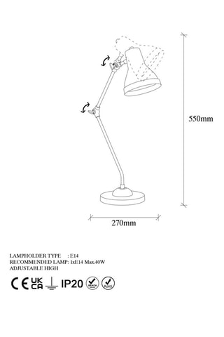 Lampada da tavolo - Dorato - 40 W