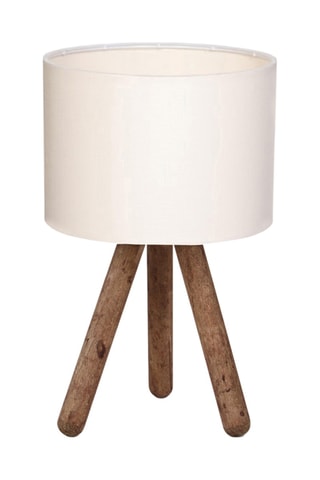Lampada da tavolo in legno Ayd - Marrone ed ecrù - 60 W