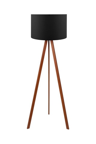 Lampadaire trépied Ayd - Noir et marron - 100 W - 140 cm