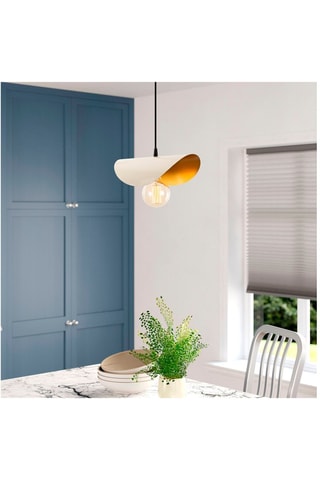 Lampadario Sivani - Bianco e dorato - 100 W