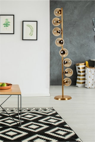 Lampadaire AYD-3078 - Noir et doré - 8 x 60 W