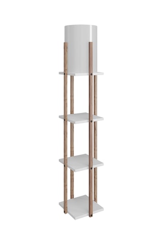 Lampadaire en bois Maçka - Naturel et noir - 60 W