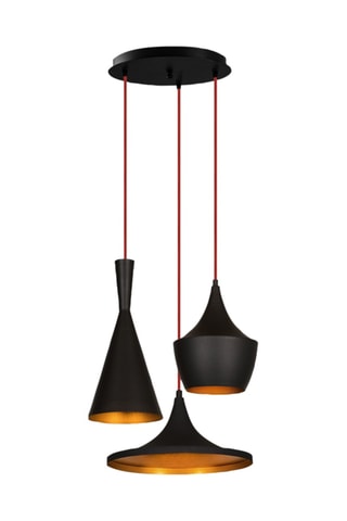 Lampadario Elmas - Nero e ramato - 3 x 100 W