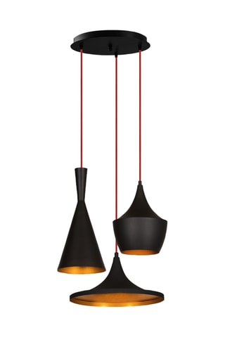 Lampadario Elmas - Nero e ramato - 3 x 100 W