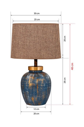 Lampada da tavolo TM167 - Blu e marrone - 60 W