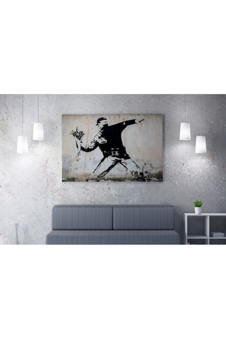 Quadro "Rage, Flower Thrower" - Bansky - 50 x 70 cm - Riproduzione