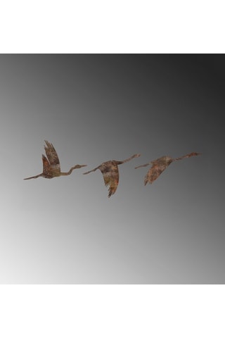 3 decorazioni da parete Rusty Birds 1 - 11 x 16/14 x 22/18 x 27 cm - Dorato 