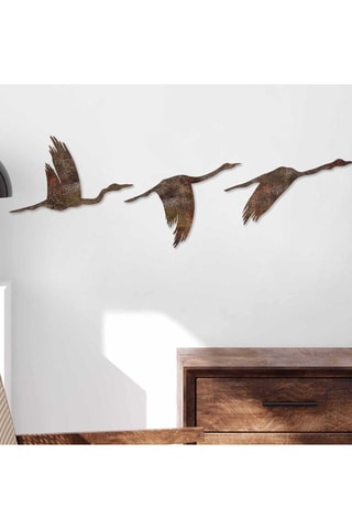 3 decorazioni da parete Rusty Birds 1 - 11 x 16/14 x 22/18 x 27 cm - Dorato 