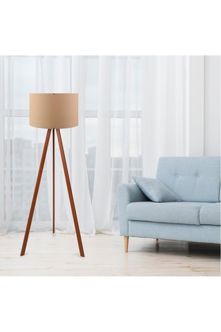 Lampadaire - Beige et marron - 60 W