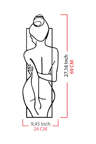 Decorazione da parete Female Posture - Nero - 24 x 69 cm