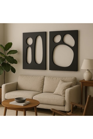 2 decorazioni da parete - 50 x 70 cm - Nero