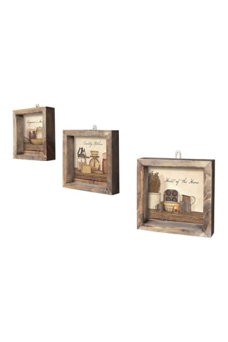 3 quadri in pino - 5 x 15 x 3,5 cm