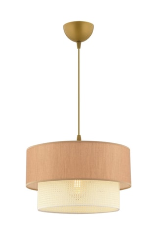 Lampadario Echo Hazeran - Marrone chiaro ed effetto vimini - 60 W