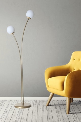 Lampadaire Rose - Doré et blanc - 2 x 60 W
