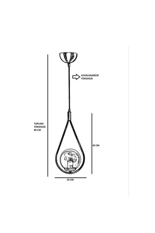 Lampadario Damla Tekli - Dorato - 60 W