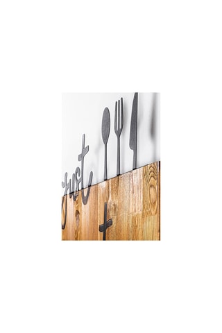 Decorazione da parete in legno - 58 x 52 cm - Neutro e nero