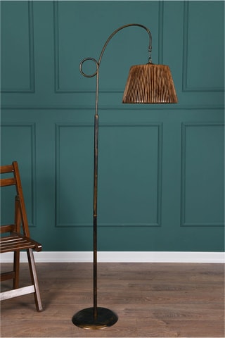 Lampada da terra - Nero e dorato rosa - 60 W