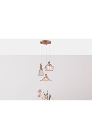 Lampadario Mezopotamya - Ramato e nero - 3 x 40 W