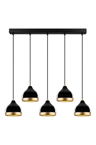 Lampadario Yildo - Nero e dorato - 5 x 40 W