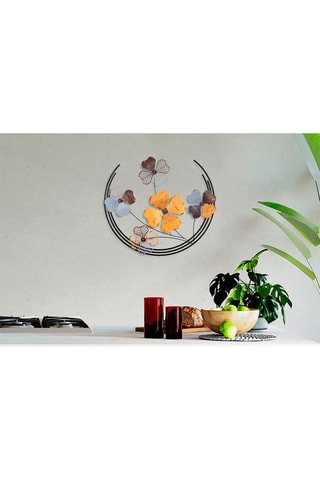 Décoration murale Haiyang 2 - Marron et jaune - 70 x 62 x 4 cm