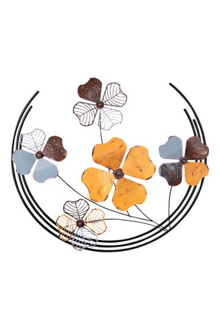 Décoration murale Haiyang 2 - Marron et jaune - 70 x 62 x 4 cm