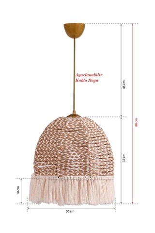 Lampadario - Ecrù e marrone chiaro - 60 W