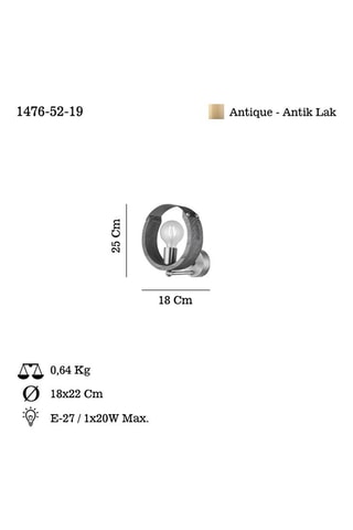 Applique in legno Manya - Neutro e dorato - 40 W