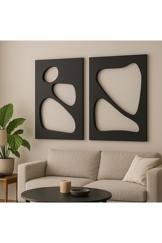 2 decorazioni da parete - 50 x 70 cm - Nero
