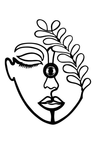 Applique Flower Faced - Nero