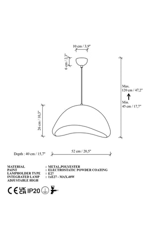 Suspension - Blanc - 40 W