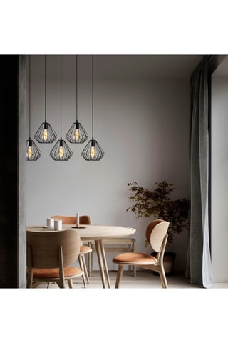Suspension Diamond - Noir - 5 x 100 W