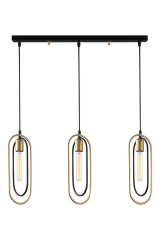 Lampadario Cerco - Nero e dorato - 3 x 60 W