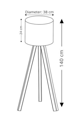 Lampadaire trépied Ayd - Gris et marron - 100 W