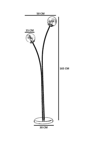 Lampadaire Rose - Noir et blanc - 2 x 60 W - 165 cm