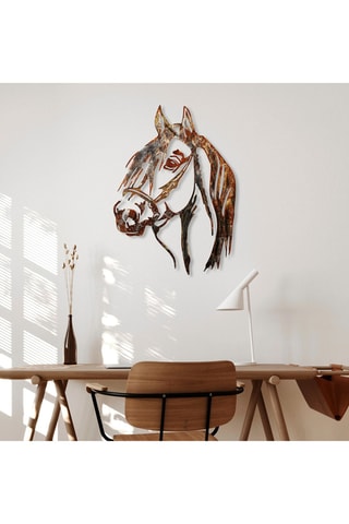 Decorazione da parete Horse - Rosso mattone e giallo