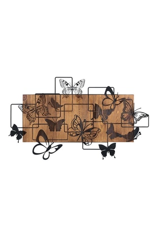 Decorazione da parete in legno Legendary - 73 x 42,5 cm - Nero e neutro