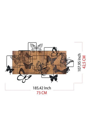Decorazione da parete in legno Legendary - 73 x 42,5 cm - Nero e neutro