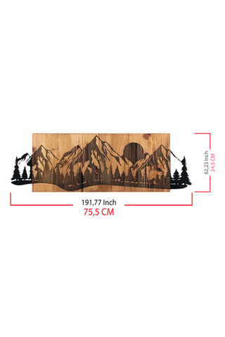 Decorazione da parete in legno Sundown - Nero e neutro - 75,5 x 24,5 cm