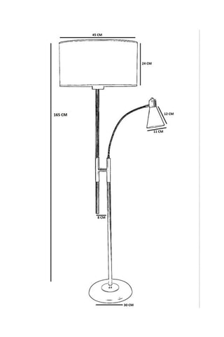Lampadaire Forza - Doré et chromé - 2 x 40 W - 165 cm