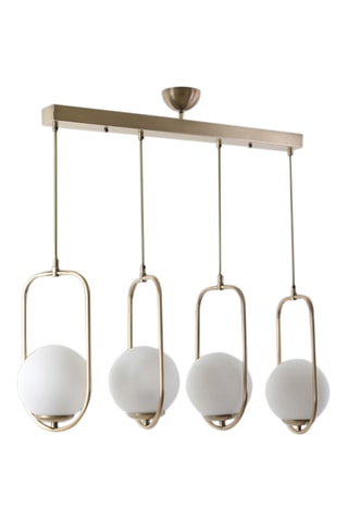 Lampadario Ahu - Dorato e bianco - 4 x 60 W