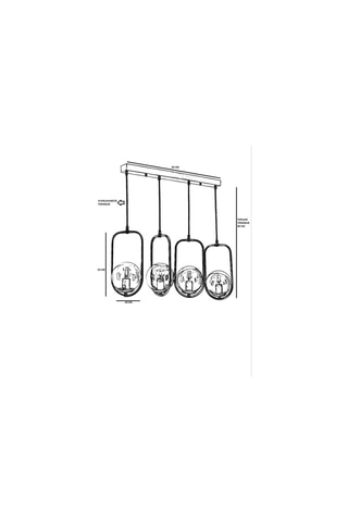 Lampadario Ahu - Dorato e bianco - 4 x 60 W