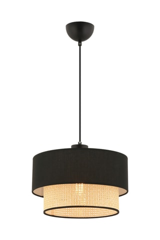 Lampadario Echo Hazeran - Nero ed effetto vimini - 60 W