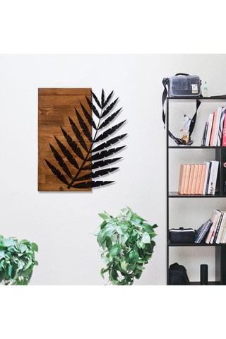 Decorazione da parete Leaf - Nero e neutro - 50 x 58 cm