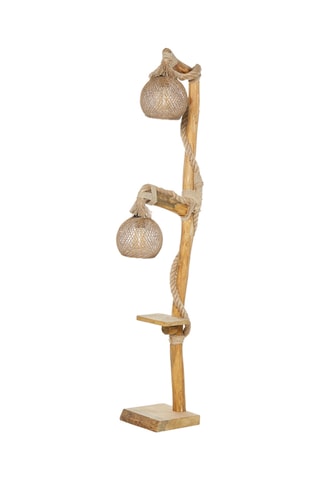 Lampadaire Yildo - Noir et doré - 2 x 60 W