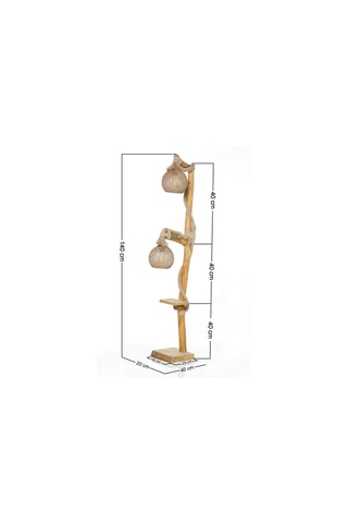 Lampadaire Yildo - Noir et doré - 2 x 60 W