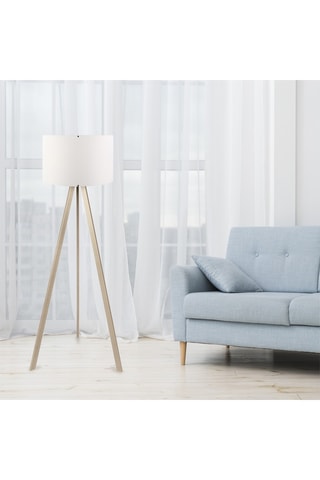 Lampadaire en bois - Naturel - 60 W